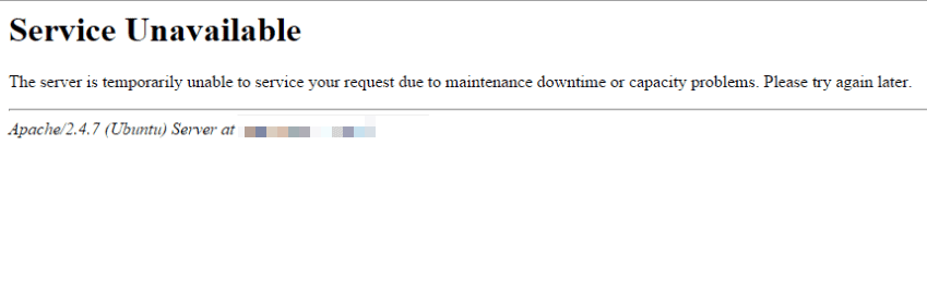 ตัวอย่าง 503 Service Unavailable