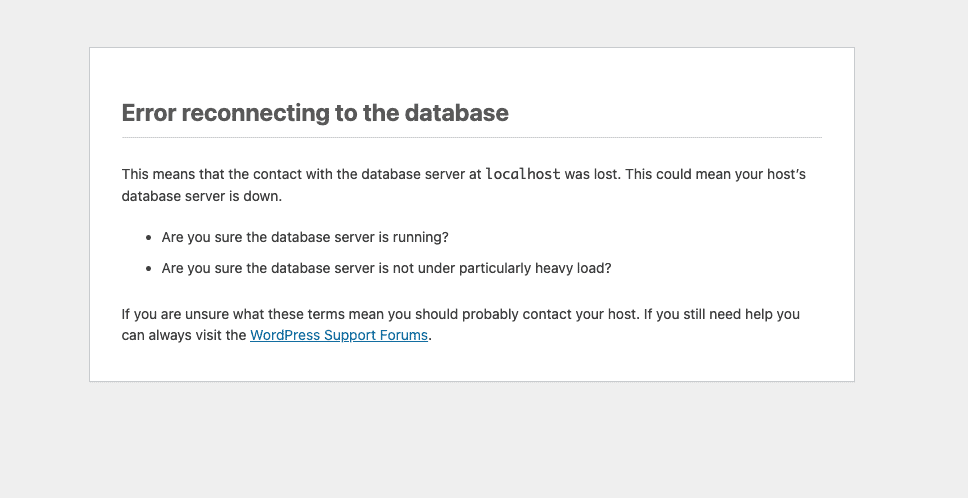 วิธีแก้ Error Establishing a Database Connection – การเชื่อมต่อกับฐานข้อมูลผิดพลาด บน WordPress [Update 2025]