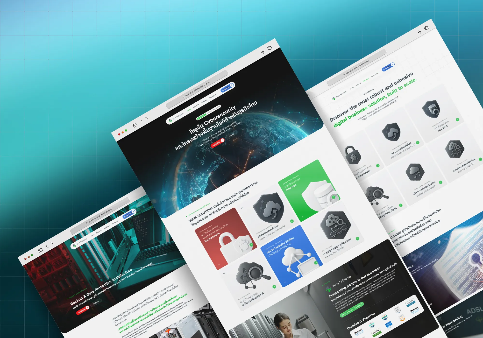 ตัวอย่างเว็บไซต์ : Virya Solutions 1 Virya Solutions